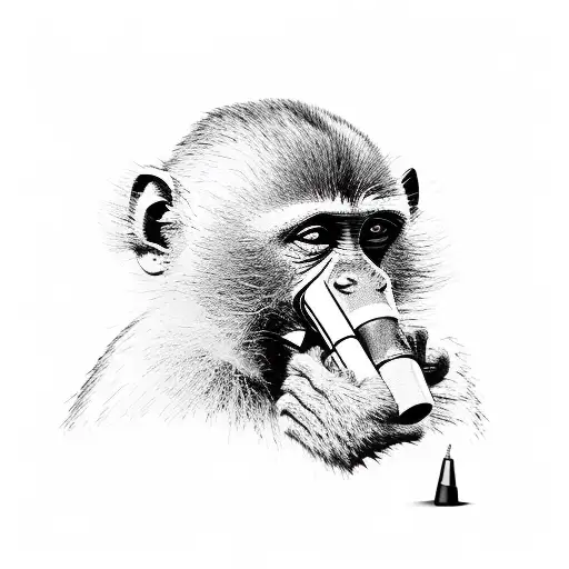 Monkey Driving Lamborghini With Ciggar In Mouth