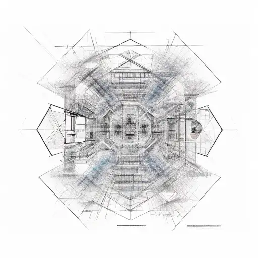 An Architectural Blueprint Infused With The Essence Of Smoke And Love