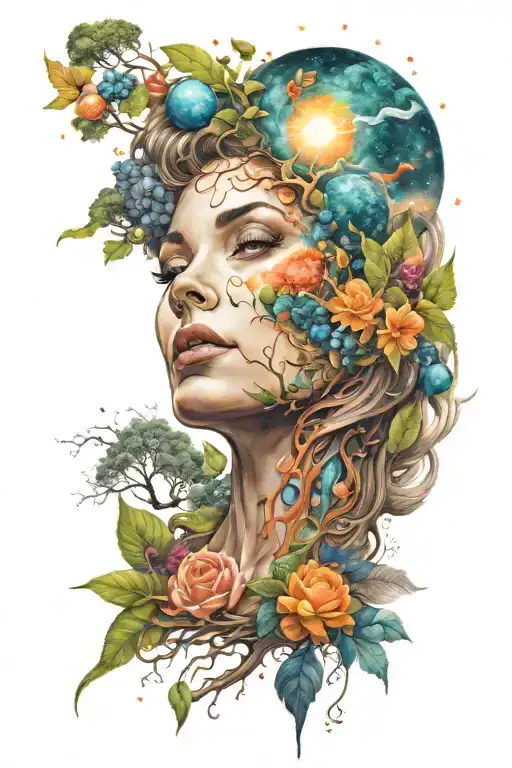 Mother Nature Reaching Up Into The Universe