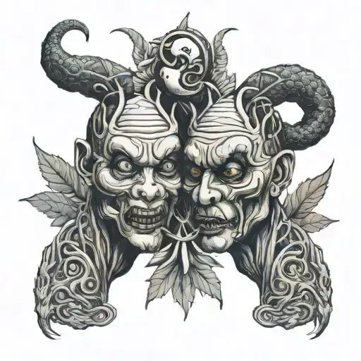 Siamese Twin Head Creepy Monster