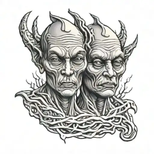 Siamese Twin Head Creapy Monster