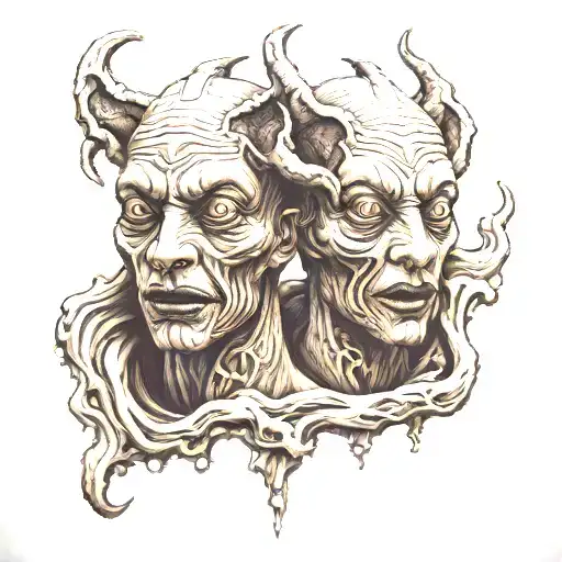 Siamese Twin Head Creapy Monster