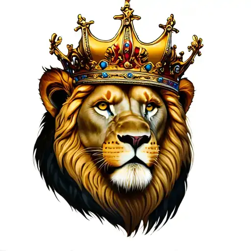 Scarface The Lion Wearing A Crown