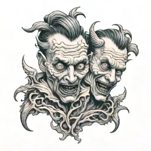 Siamese Twin Head Creepy Monster