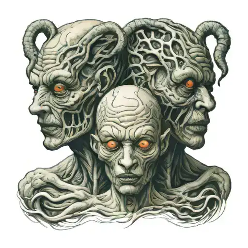 Siamese Twin Head Creepy Monster