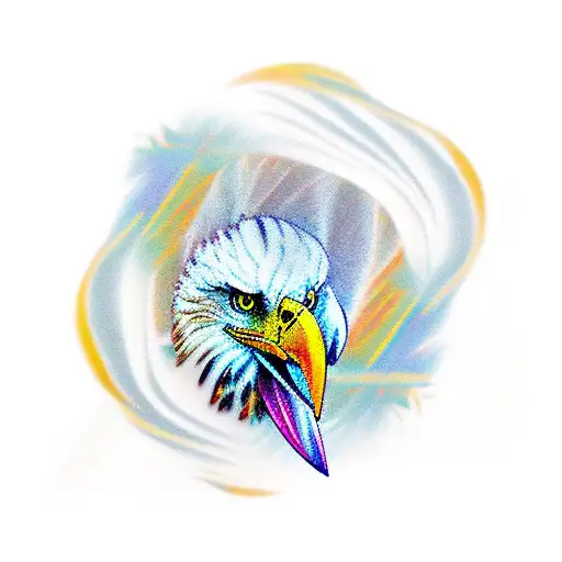 Twisting Feather With Eagle Inside