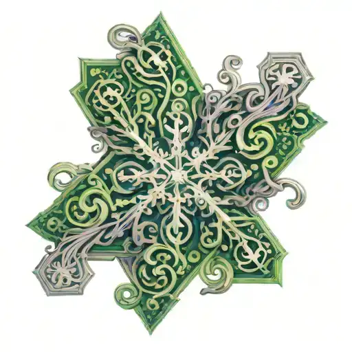 A Snowflake Made Of Money Symbols With A Musical Staff Running Through It