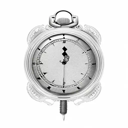 A Broken Pocket Watch With A Sword