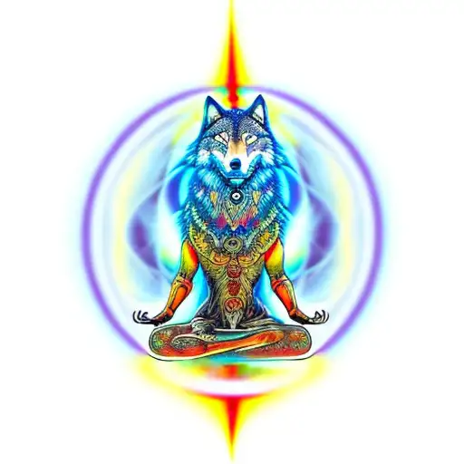 Dmt Wolf Meditating In Lost Time And Space