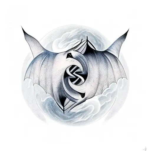 Ying And Yang With Bat