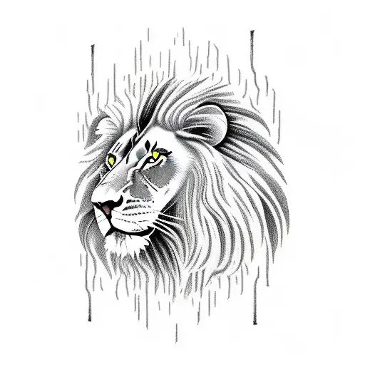 Lion With Blood And Wire