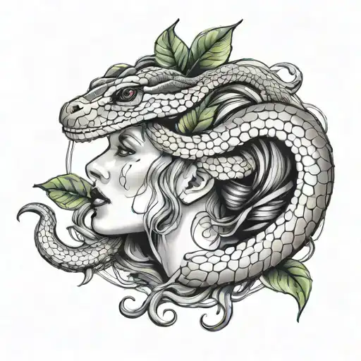 Eve And Snake Wrapped