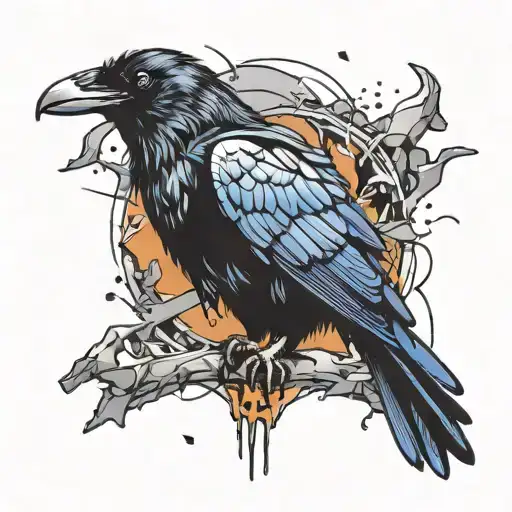 Raven Shattered Into Pieces