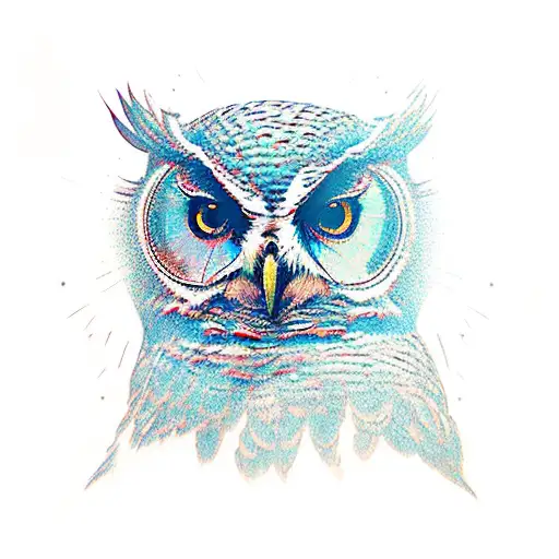 Dark Owl With A Moon