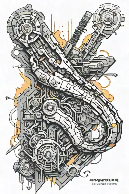 Cyberpunk Arm Sleeve Tattoo Design