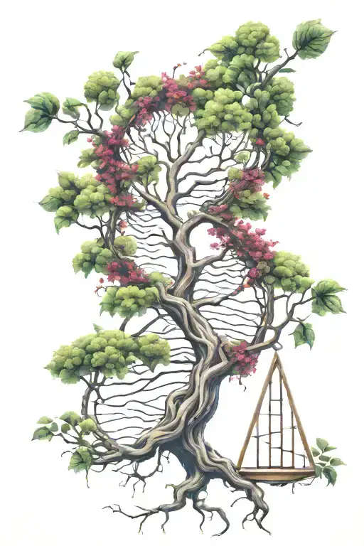 Tree With Branches And Dna Strand Morphing
