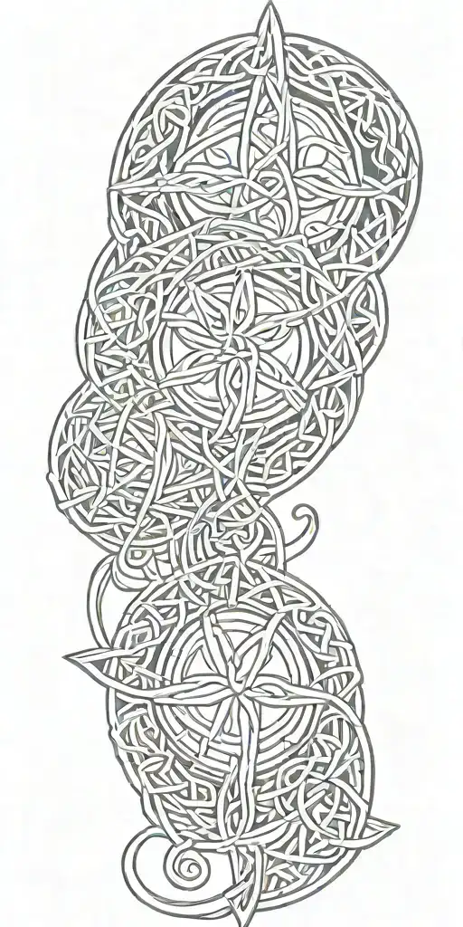 Celtics Knotwork Design Incorporating Elements
