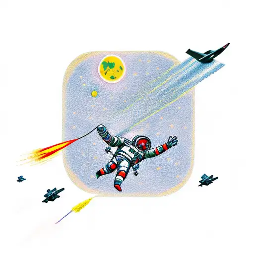 Astronaut Falling And Reaching For A Rope