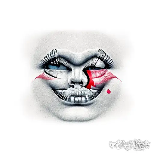 Face Of A Naughty Woman Bitting Her Lip