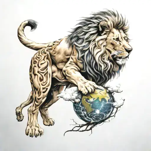Lion Eating The Earth