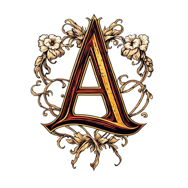 Initials A Nad L Font Tattoo Design