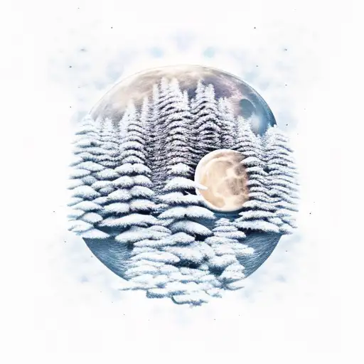 Scattered Moon In Forest