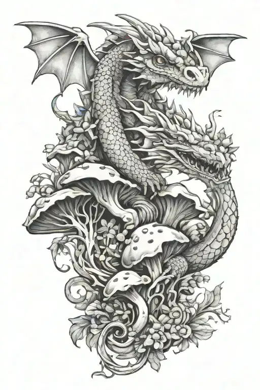 Dragon And Mushrooms