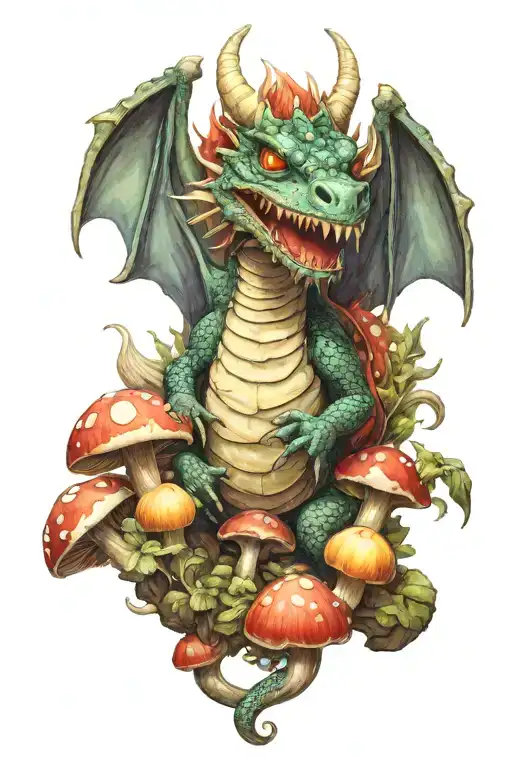 Dragon And Mushrooms
