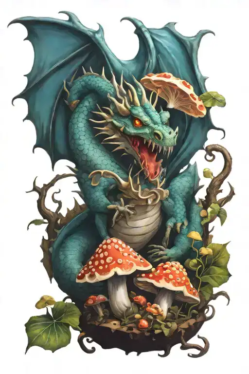 Dragon And Mushrooms