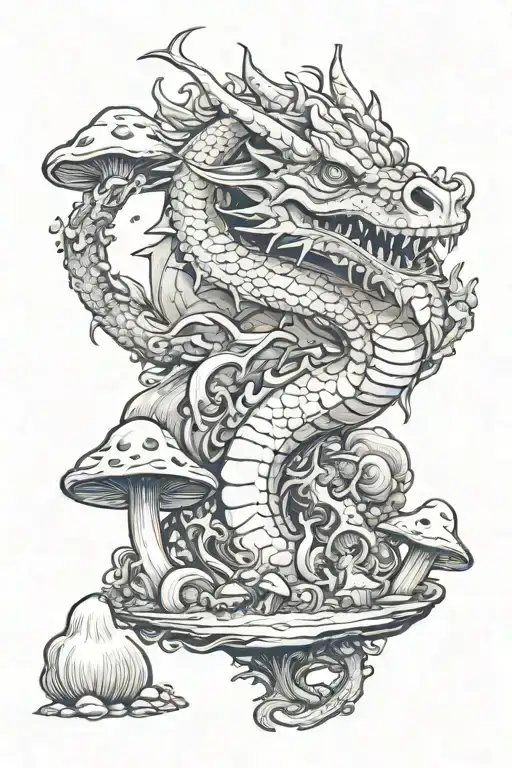 Dragon And Mushrooms