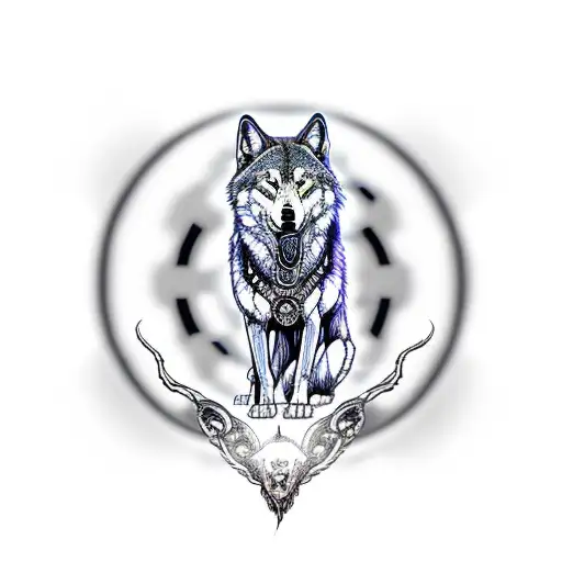 Dmt Wolf Meditating In Lost Time And Space