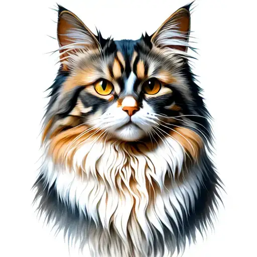 Maine Coon Cat Red White