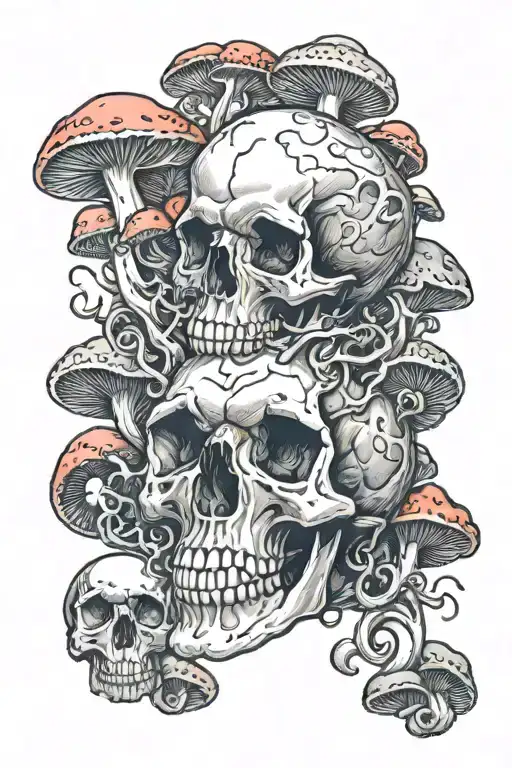 Mushrooms Skull