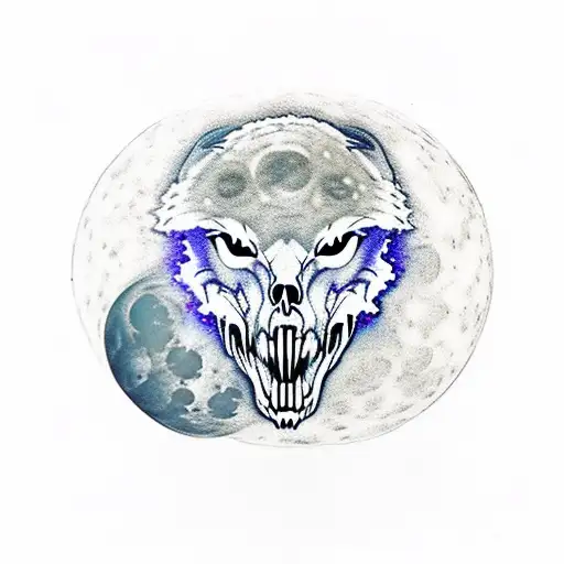Wolf Skull As The Phases Of The Moon