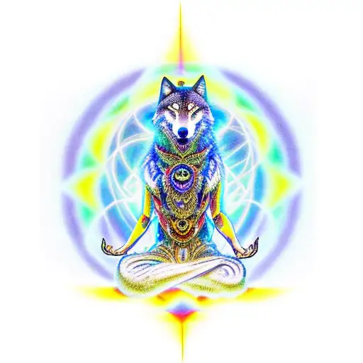 Dmt Wolf Meditating In Lost Time And Space