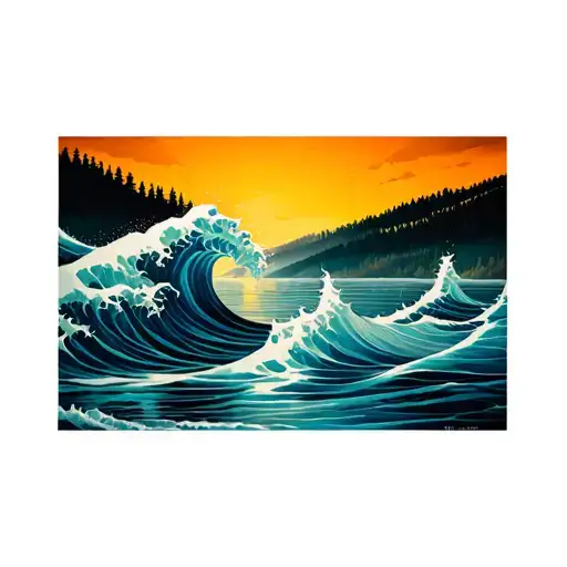 Waves On The Lake Scene