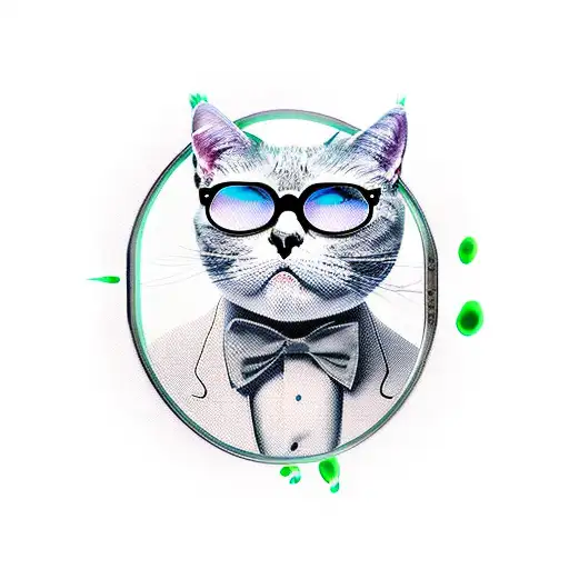 Cool Cat Smoking Monocle