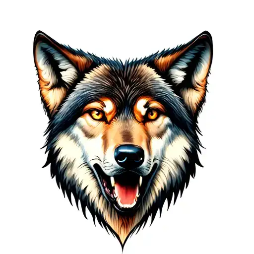 A Wolf Head With