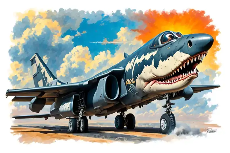 A-10 Warthog With Shark Nose Art