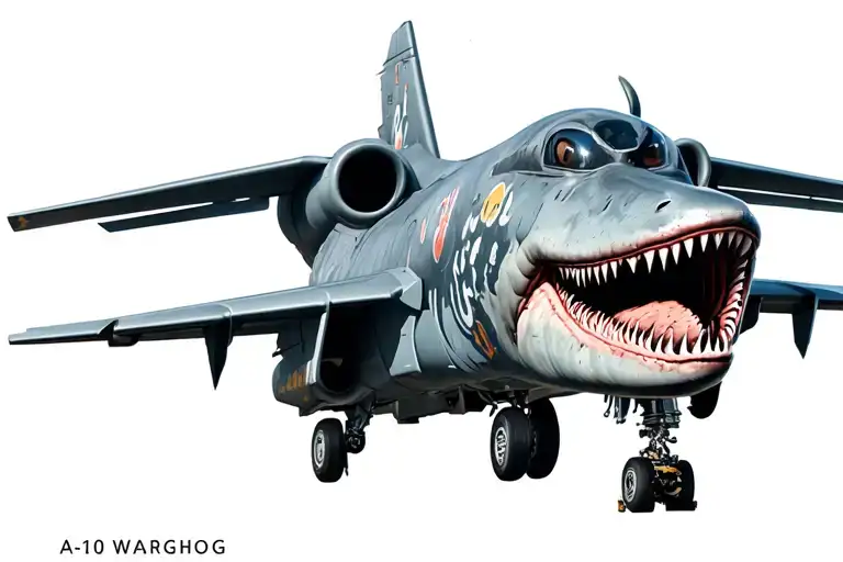 A-10 Warthog With Shark Nose Art