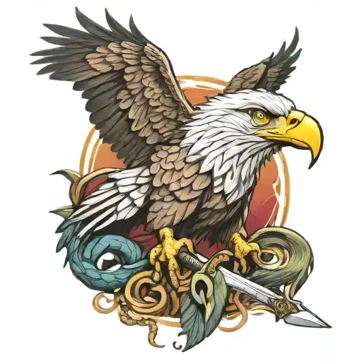 Eagle With Sword And Snake