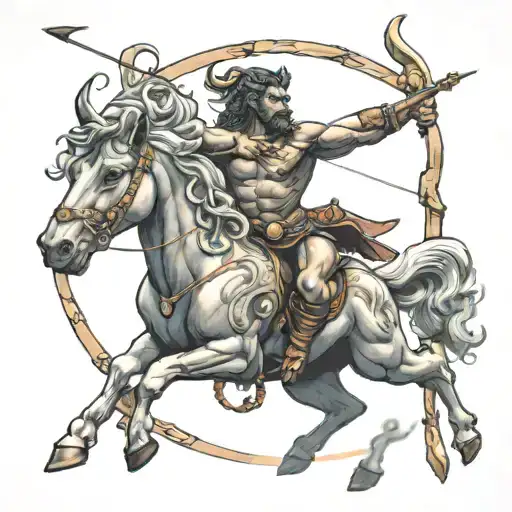 Ebony Male Centaur Shooting Arrow