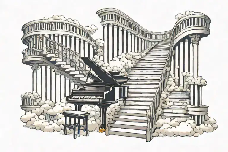Stairway To Heaven Gates Made Of Piano Keys