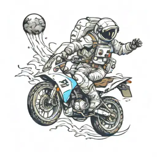 Astronaut Riding A Suzuki S40