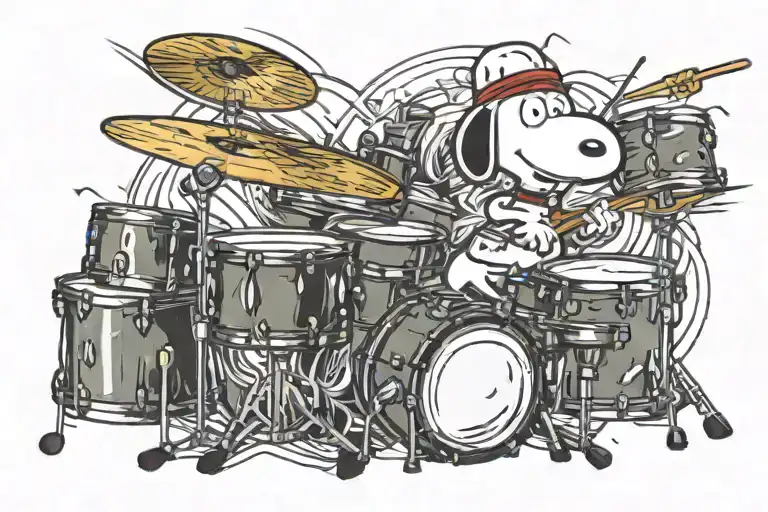 Snoopy Playing Drums