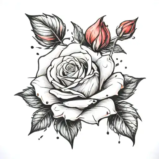 Rose With Falling Petals Falling