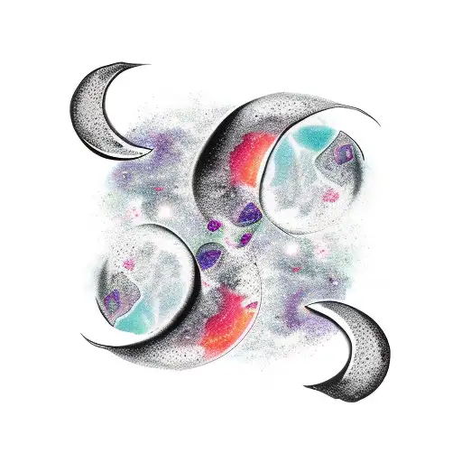 Double Crescent Moon Back To Back