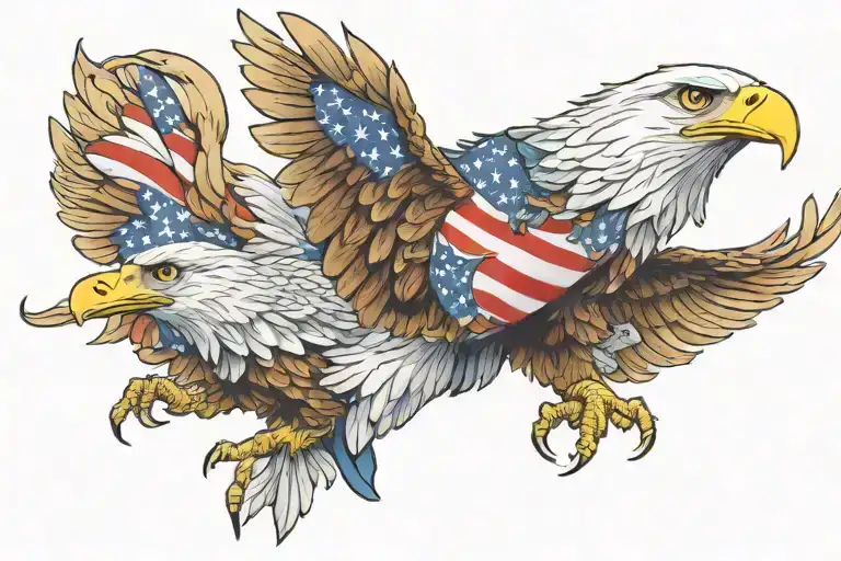 Patriotic Blad Eagle With Family Names Incorporated