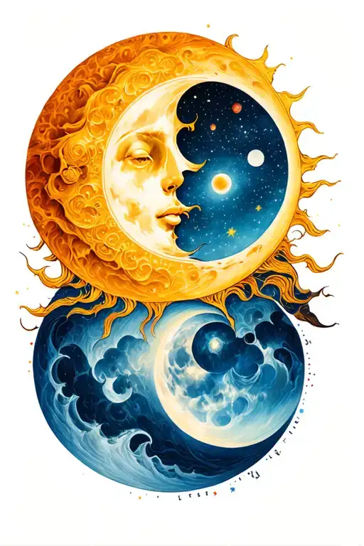 Sun And Moon Phases Intertwined