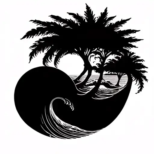 Boho Style Sun And Waves